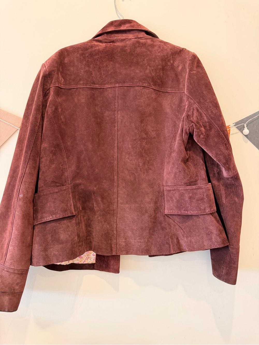 Danier Burgundy Suede Women's Leather Jacket - Picture 5 of 12